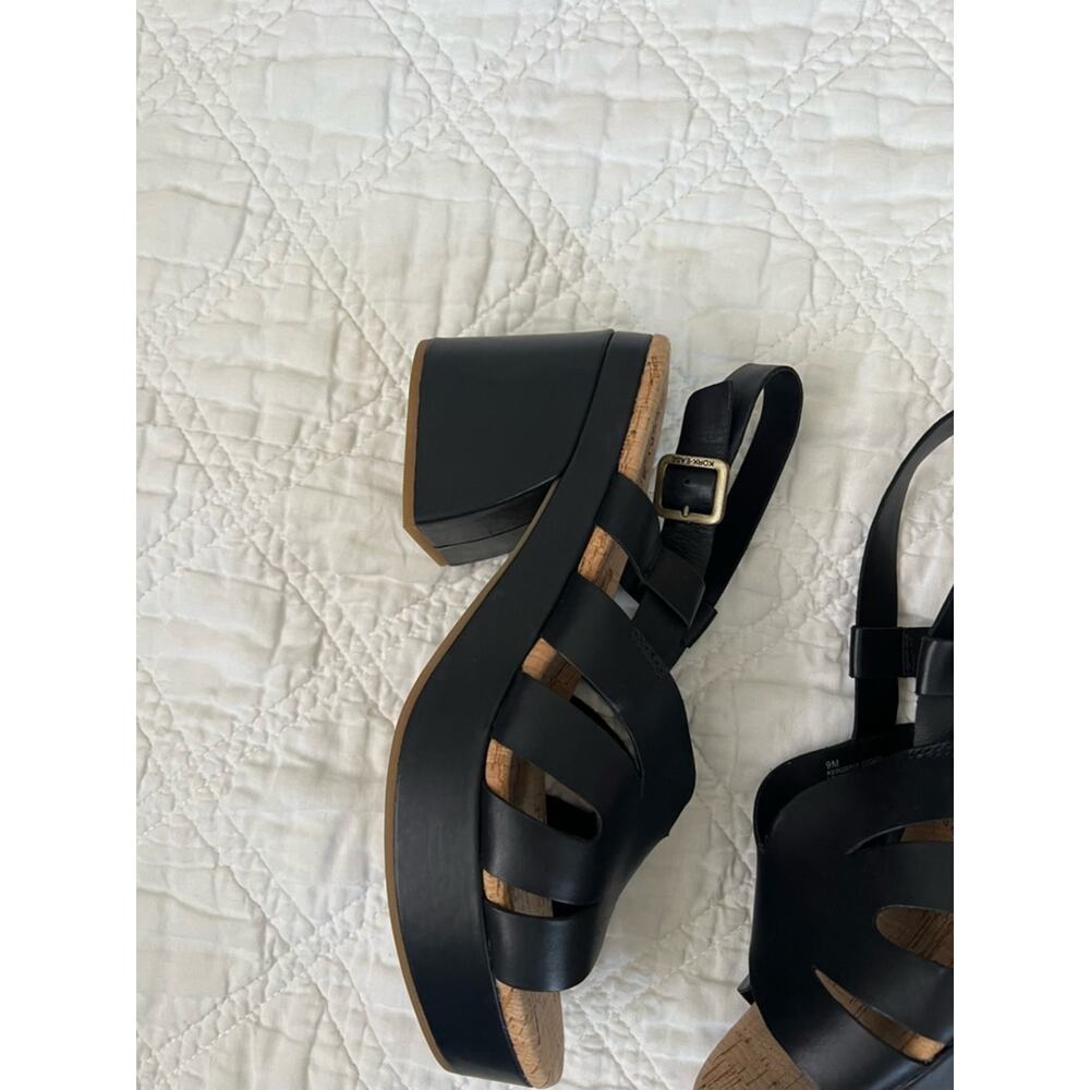 Kork-Ease Paschal Slingback Platform Sandal In Black Leather - Picture 4 of 10